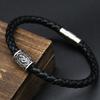 Men Leather Viking Bracelets Rune Charms Beads Valknut Amulet DIY Bracelets Bangles Jewelry