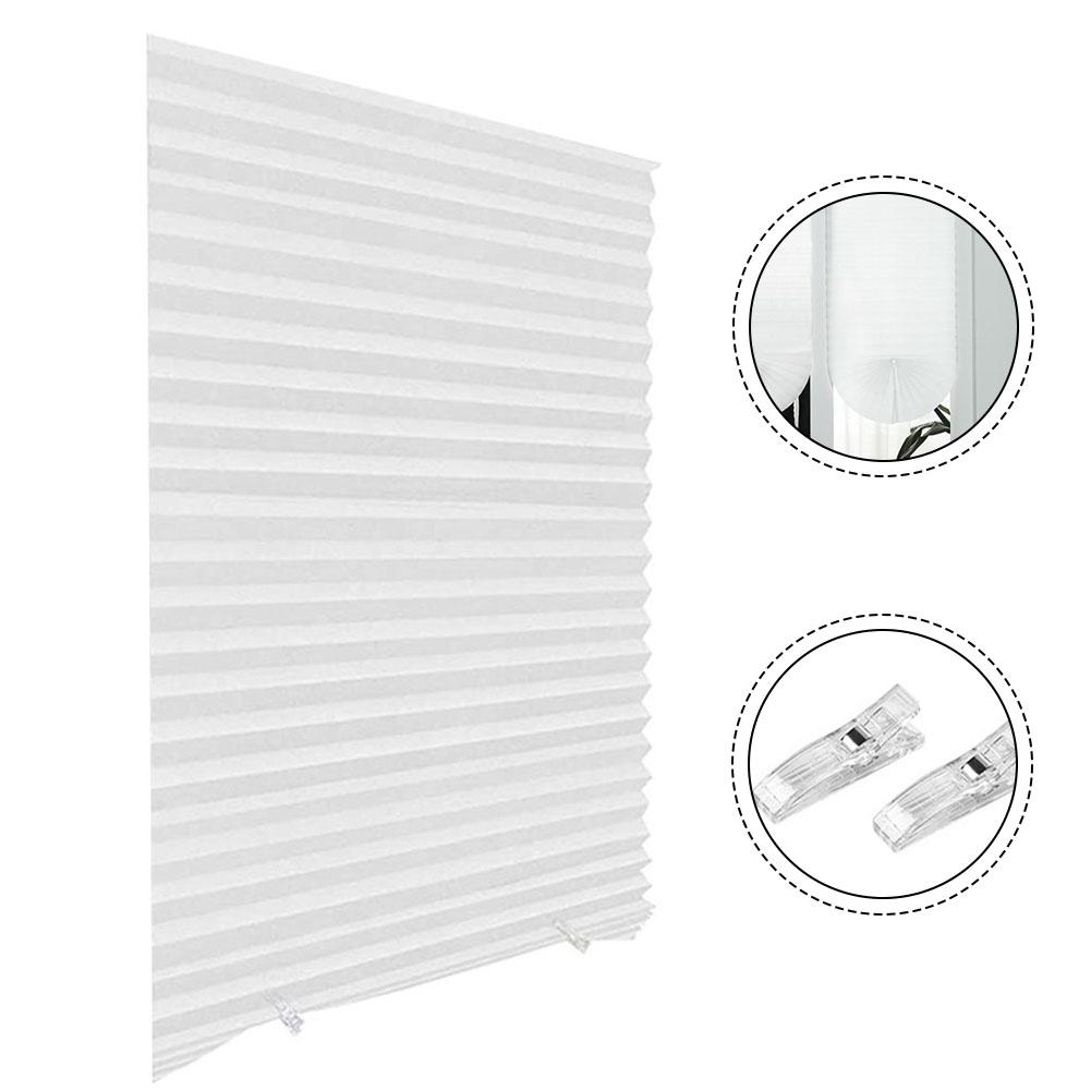 1pc Blackout Blinds With 2pcs Clips Sun Protection & Privacy Easy Install Blackout Blinds Pleated Roller Blinds Household Decor