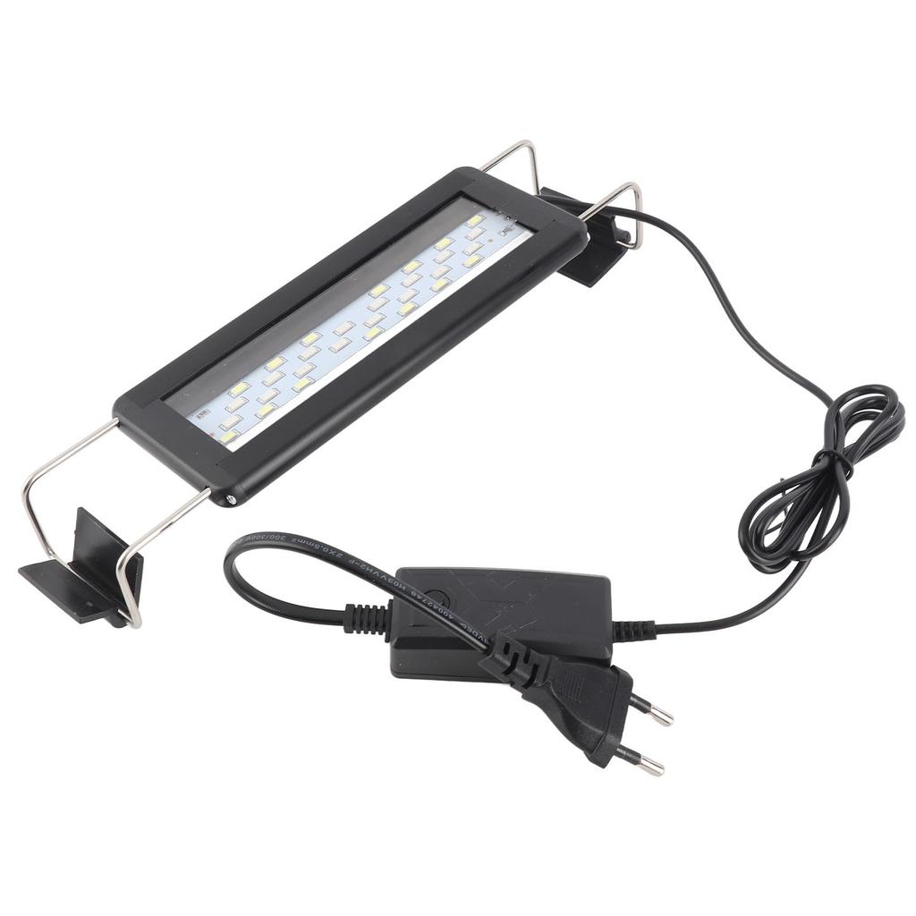 LED Aquarium Light Color Changing Fish Tank Light with Extendable Brackets Black for Aquarium Fish Tank Black EU Plug