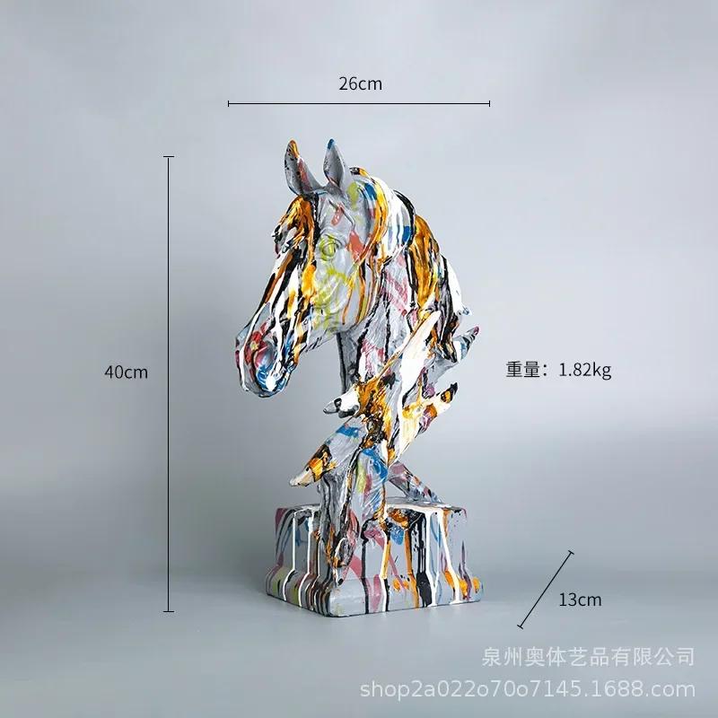 

Северное креативное искусство брызги красочные большие лошадиные головы декоративные подарки свет роскошь гостиная тумба под телевизор веранда украшение дома