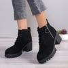 Shoes for Women 2024 High Quality Side Zipper Women's Boots Fashion Front Lace-up Modern Boots Women Hot Plus Size Ankle Boot