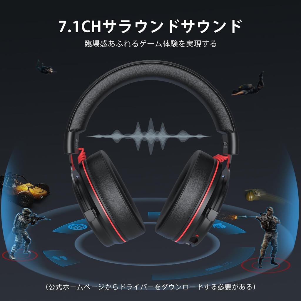 EKSA Gaming Wired with Channel Surround Detachable RGB 50mm Noise High Sound Plug Compatible with and Headset, Microphone, 7.1 Sound, 3.5mm/USB