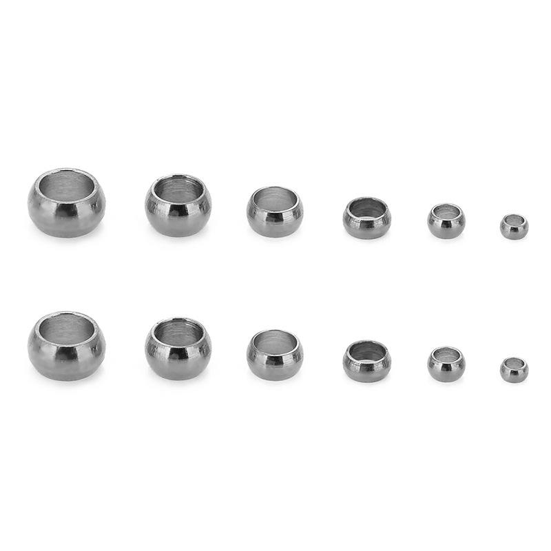 

100 Stainless Steel 18K Positioning Beads, Bead Chain Clip, Flat Fixing Beads for DIY Pearl Necklaces & Bracelets 2.5mm with 1.8mm hole