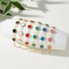18K Gold-Plated Stainless Steel Five-Leaf Clover Bracelet with Mother-of-Pearl for Women
