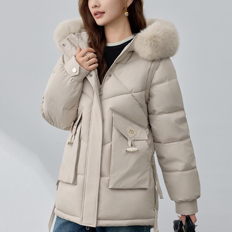 Sleeves Detachable Fashion Woman Parkas Winter Coats Hooded Faux Fur Collar Thick Warm Outerwears Women's Jackets