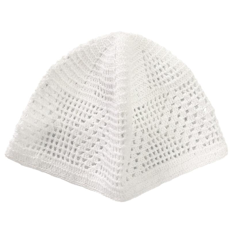 Inner Hat Islamic Knit Kufi Adult Elastic Hat Traditional Hollow Out Hat Hot Casual Presents for Students Teenagers