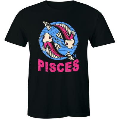 Zodiac Horoscope Water Pisces Sand Fish Astrological Sign Tee T-Shirt