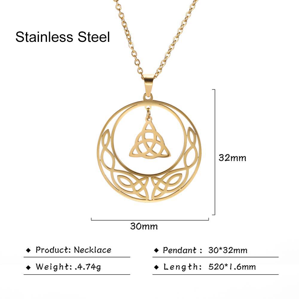 Teamer Witch Knot Pendant Necklace For Women Viking Irish Celticss Knot Magic Wicca Necklaces Jewelry Valentine Gifts Wholesale