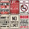 Warning Notice Vintage Metal Tin Poster Funny Metal Tin Signs Posters Plate for Garage Bar Cafe Club Home Room Wall Decor