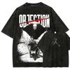 T-shirt Jujutsu Kaisen Higuruma Objection Judgeman Vintage Délavé Acide Oversize Graphique Anime Streetwear
