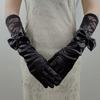 Bowknot Satin Bride Gloves Long Sleeves Etiquette Gloves  Wedding Dress Accessories