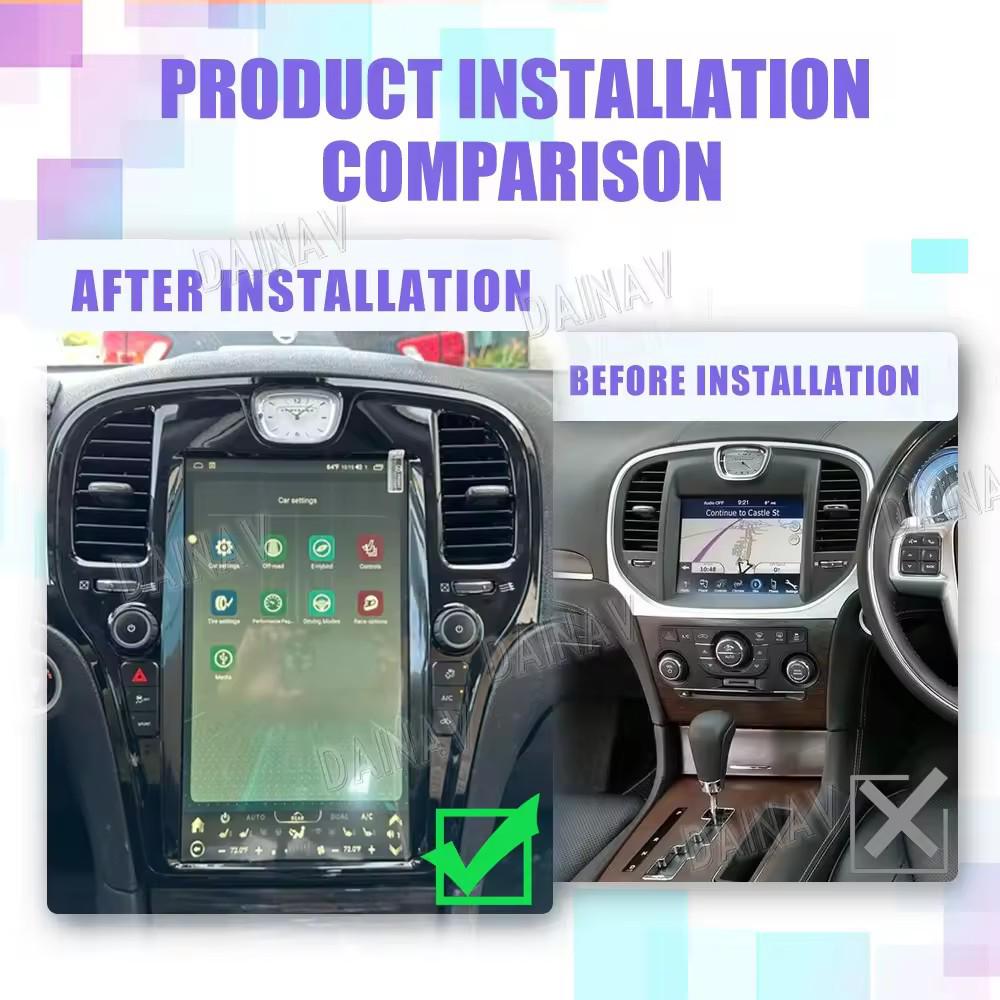 Chrysler 300C Center Console Smart Navigation 7862: 13.6" Eight-Core Display with Wireless CarPlay.