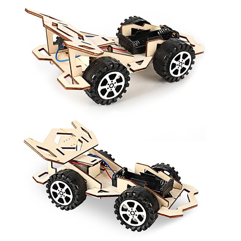 

1pc дерев яна збірка DIY Гоночний автомобіль Модель іграшки Принцип пізнання навчання іграшки