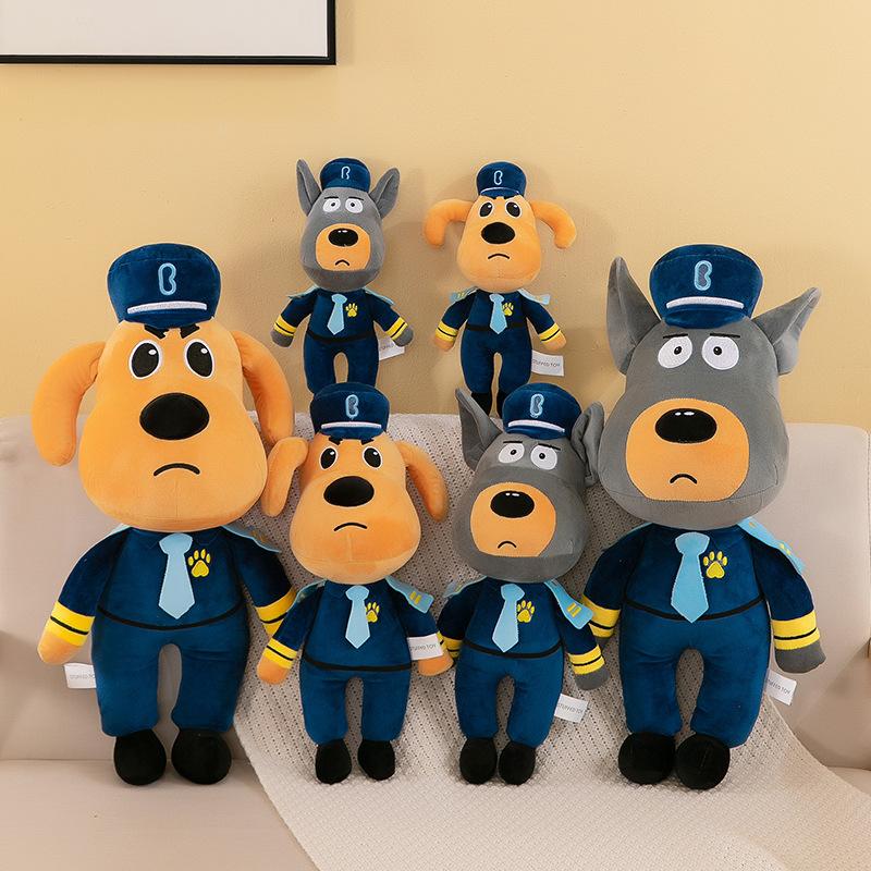 1Pcs Anime Security Sergeant Labrador Wolf Dog Plush Stuffed Toys 30/45Cm Sheriff Labrador Dog Plush Toy Doll Birthday Xmas Gift