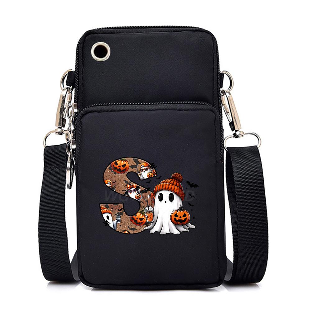 Halloween cute little ghost 26 letter messenger bag multi-function go out portable mobile phone bag