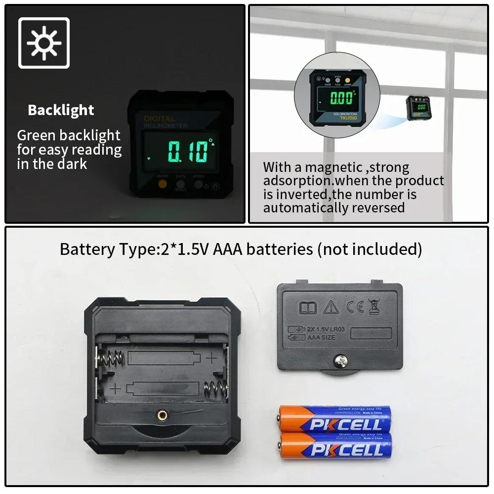 Tools For Woodwork Protractors Angle Finder Digital Inclinometer Mini Bevel Box Angle Gauge Level Measuring Instruments