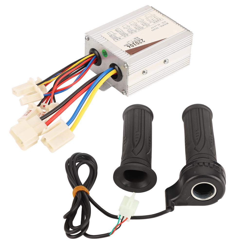 Electric Bike Controller Kit Aluminum Alloy Controller and Throttle Handle Set with for Riding 24V 500W