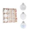 9pcs 6CM/8CM Christmas Hanging Balls White Champagne Xmas Tree Ornaments  Home New Year Decor