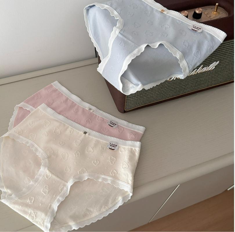 Dámské Kalhotky Pevná bavlna Elastická střední část pasu Dívčí spodní prádlo Tenké Prodyšné Intimní oblečení Dámské spodní prádlo Kalhotky