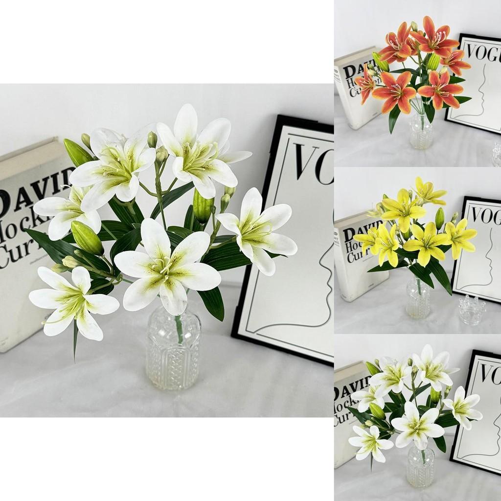 Artificial Lily Flower Bouquet For Wedding Decor And Hotel Lobby Arrangements