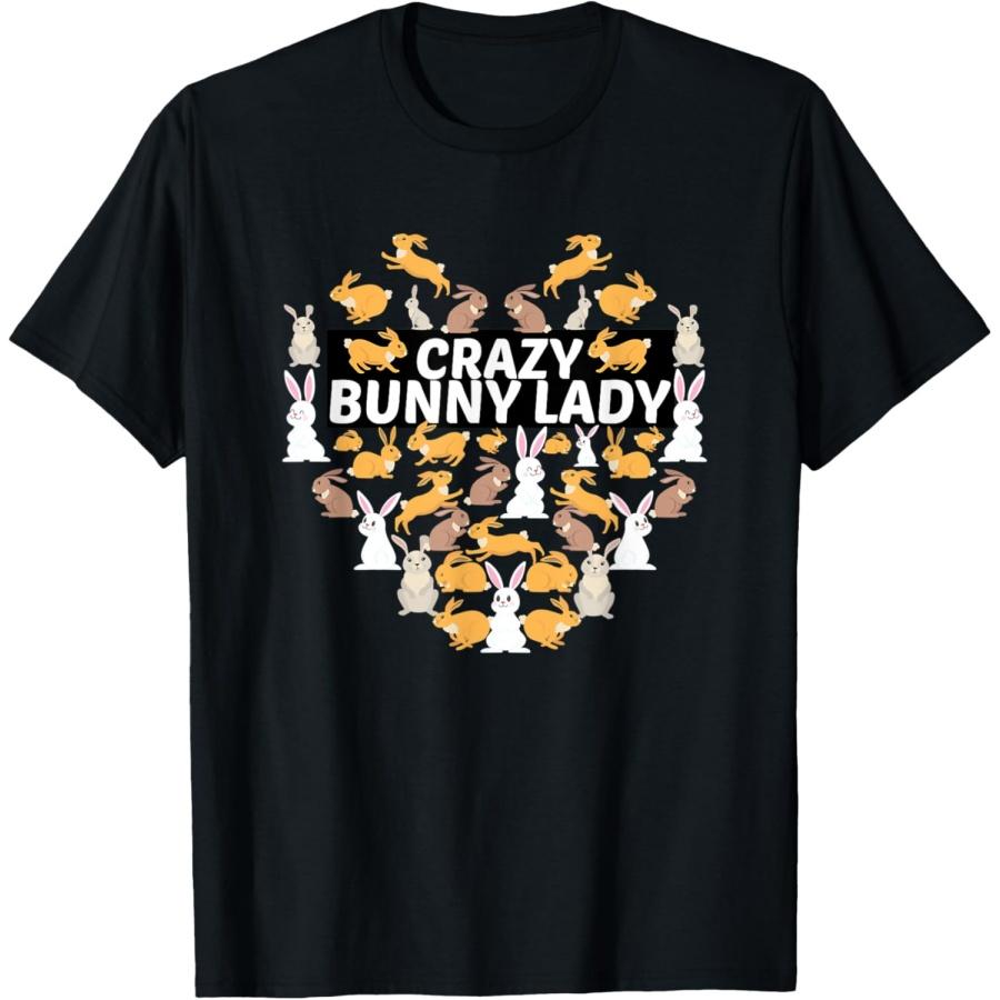 Crazy Bunny Lady Bunny Lover Woman Funny Rabbit Animal T-Shirt XXXXXL чёрный