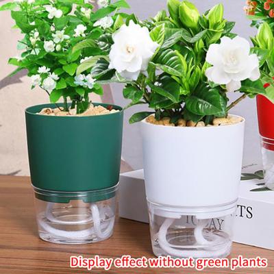 Self Watering Flowerpot Lazy Water Absorbing Flowerpot Hydroponic Green Plant Flowerpot Desktop Home Bonsai Decoration