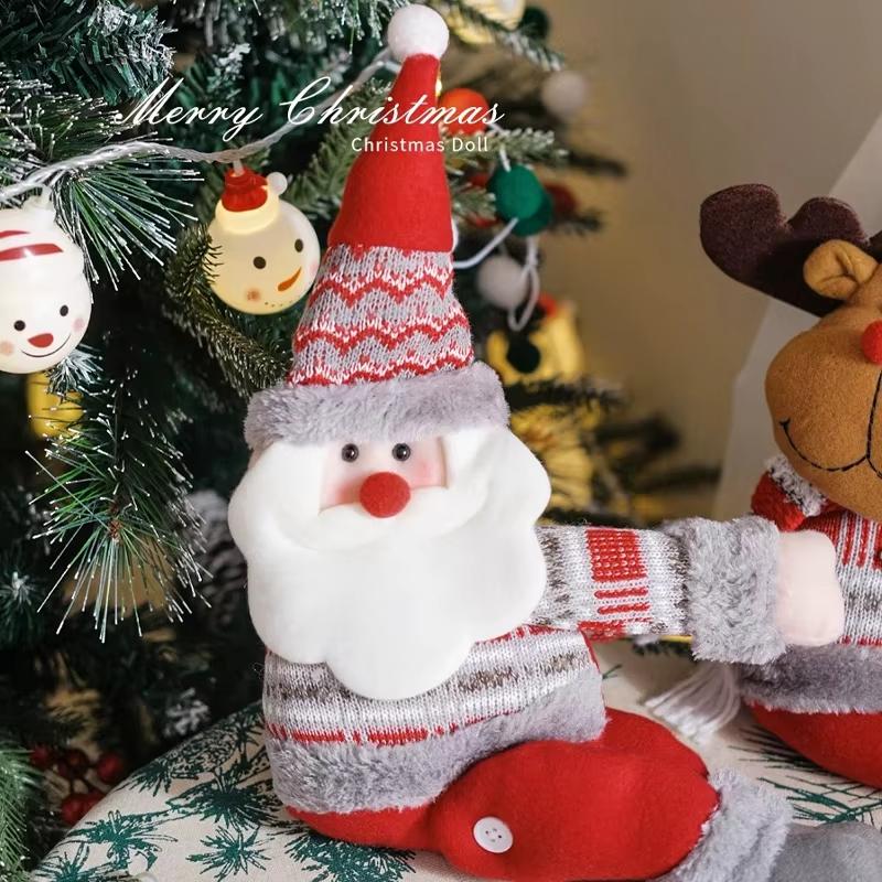 Christmas Curtain Buckle Decor Santa Claus Elk Snowman Cartoon Home Ornament Gift New Year Holiday Window Decoration Accessories