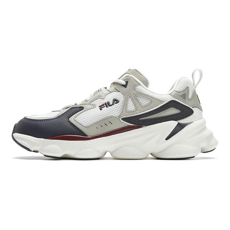 FILA Simple Thick Sole Height Increasing Low Top Casual Shoes Men sneaker White Brown F12M422111FSP
