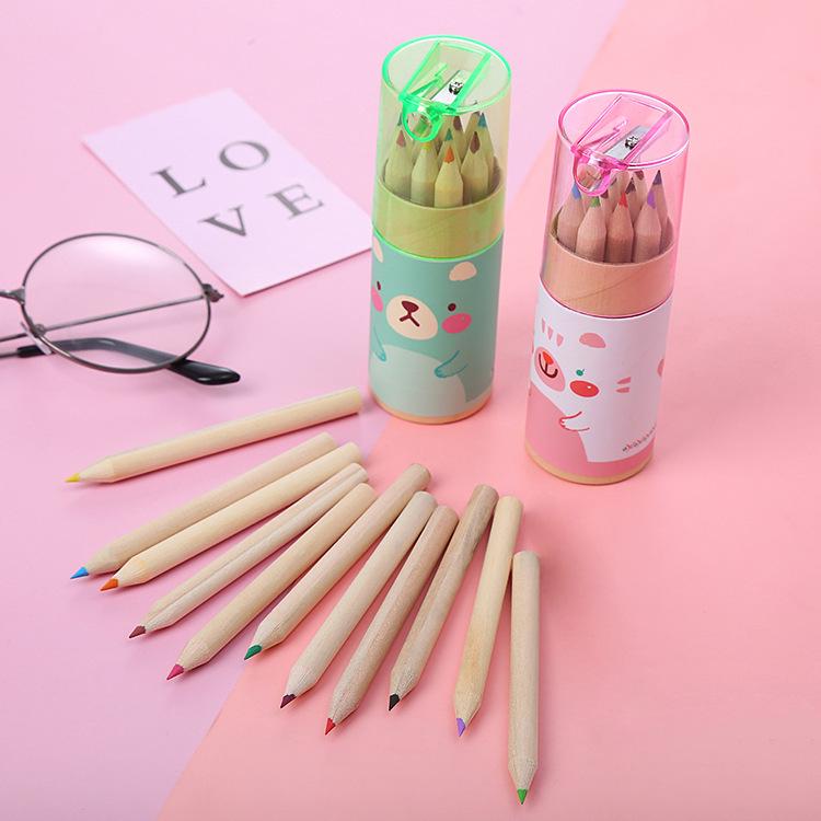 Cute Bear 12-Color Children's Coloring Pencils - Cartoon Stationery Gift Set
