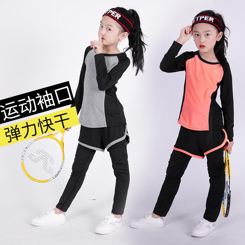 

Girls Quick-Dry Sports Leotard - Yoga, Running, Basketball & Fitness Suit for Autumn Size 26 (130-140CM) сірий колір