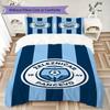 LFC Lourosa 3Pcs Bedding Set Black Yellow Vertical Stripe Lion Badge Print Duvet Cover 2 Pillowcases Football Fan Bedding