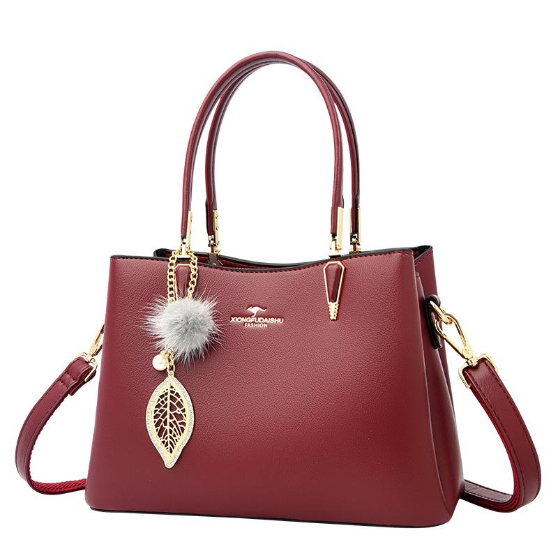 Soft Leather Bag Women'S Fashion Handbag Middle-Aged Mother Messenger Women'S Bag