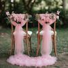 24Pcs 70x200cm Wedding Chair Decor Semi Sheer Tulle,for Wedding,Party,Churches,for Aisle Accents and Chair Adornments,Gift Decor