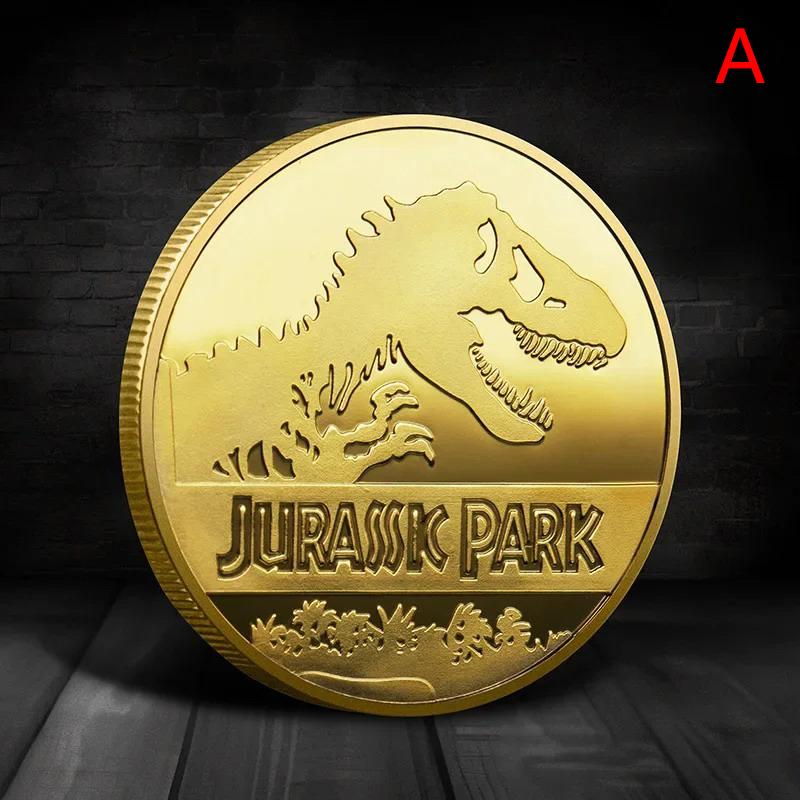 Souvenir Coin Medallion Badges Coins Jurassic Park Movie Peripherals Coins Tyrannosaurus Rex Dinosaur Commemorative Coin