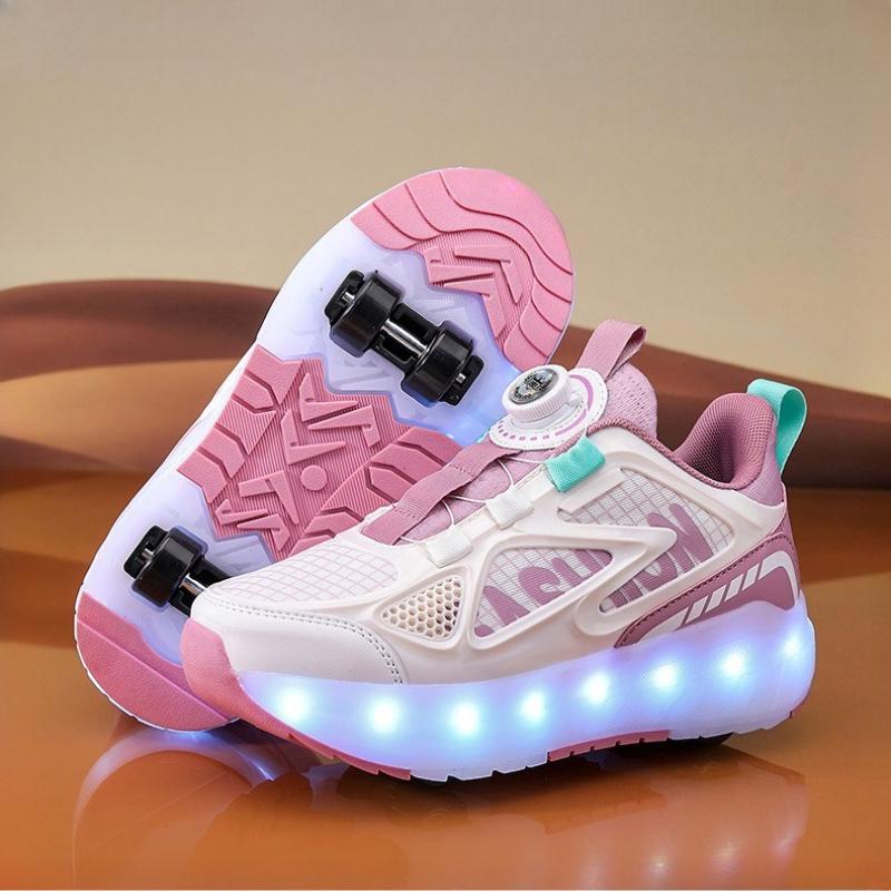 Luminous Children's Roller Skates with 4 Wheels and Detachable Wheels for Boys in Summer Girls' Sports Shoes with Wheels Sneaker