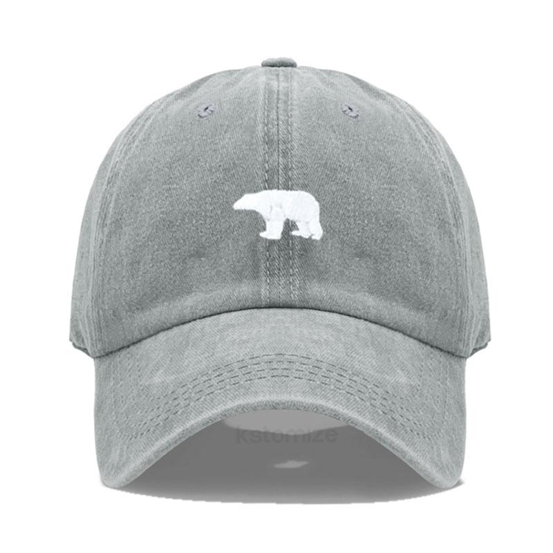 Little Bear Embroidery Baseball Cap For Women Men Fashion Adjustable Soft Washed Cotton Dad Hat Unisex Classic Golf Caps