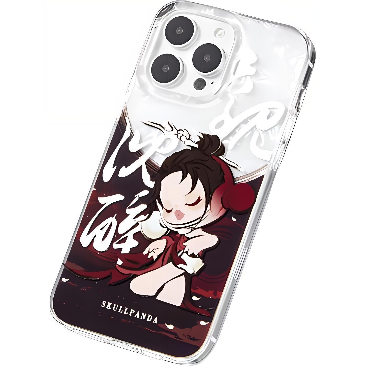 

New POP MART SKULLPANDA Collection Of Ink Plum Blossoms In The Courtyard Trend Based Products PPMT-2311-0051 Tingqian Mo Mei Collection, Phone Case