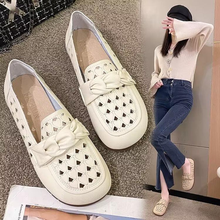 Soft Sole Soft Surface Doudou Shoes New Summer Hole Model Flat Bottom Hollow Shoes Pregnant Women