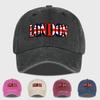 """LONDON"" UK Flaggen-Aufdruck Gewaschene Baseballkappe Verstellbar Unisex Vintage Britischer Reise-Sonnenhut"""