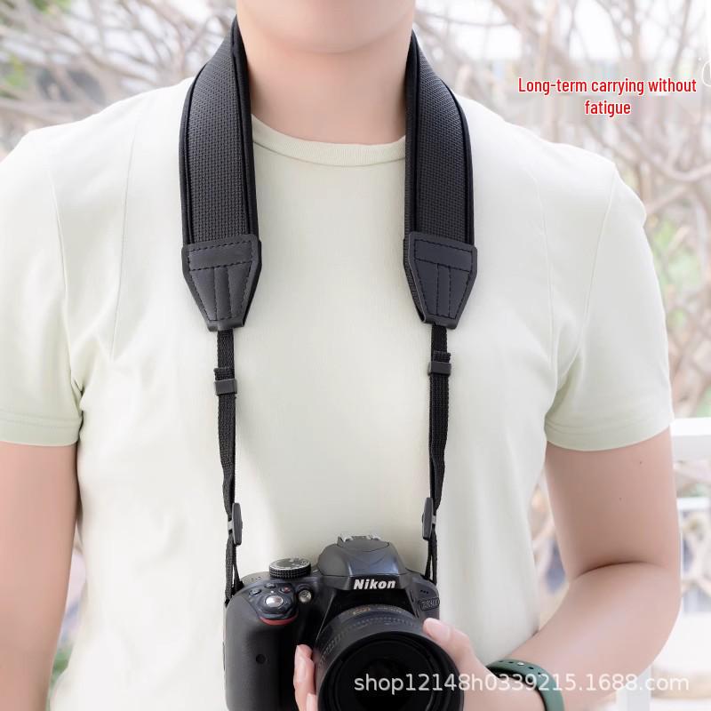 Universal Shock-Absorbing DSLR/Mirrorless Camera Strap - Soft, Comfortable, Wide, and Elastic for Neck/Shoulder
