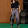 T Shirts Men's Black V Neck Moderate 700131-XJEJF-1043