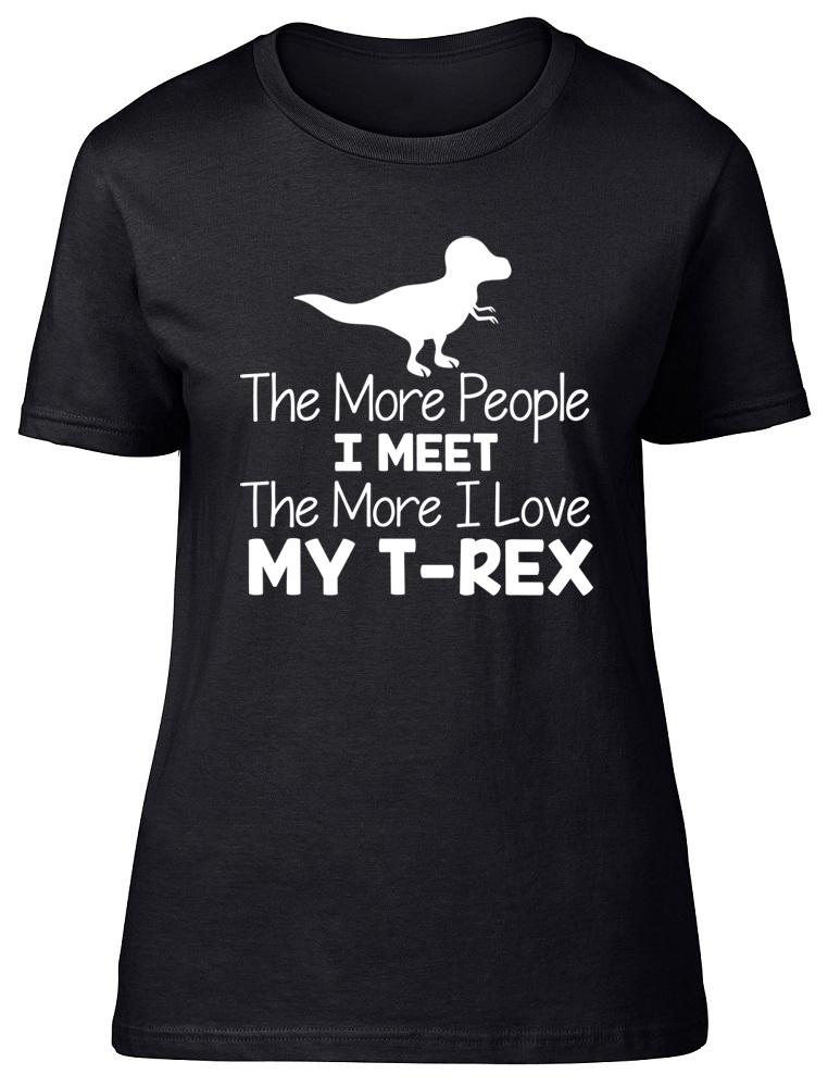 Чем больше людей я встречаю, тем больше люблю свою женскую футболку с динозавром Тираннозавром S