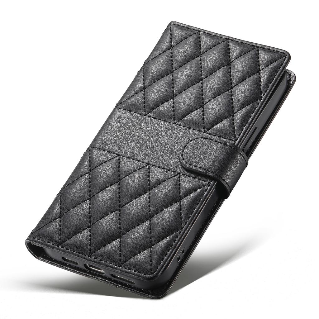 For Xiaomi 14T Case Rhombus Stitching Wallet Stand Leather Phone Cover with Long/Short Strap