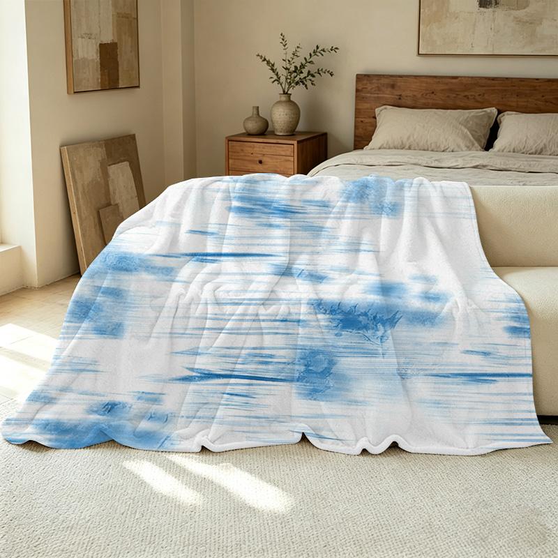 Tie-Dye Flannel Blanket - No Shedding, Soft Warm Cozy Throw, Ideal for Couch, Bedroom, Christmas, Halloween, Binging Shows