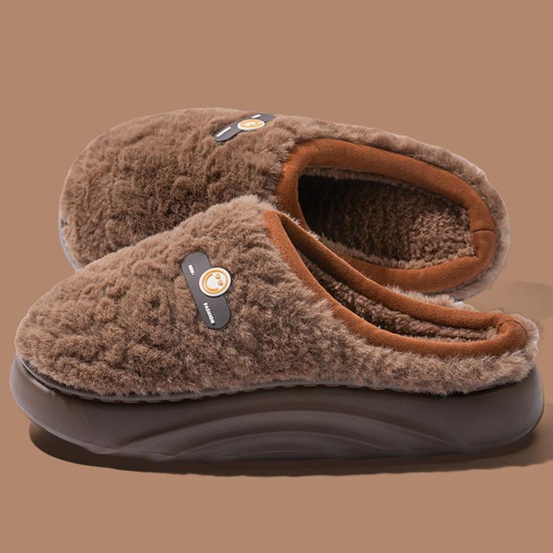 2025 Thick Sole Fluffy Slippers Women Comfy Warm Soft Sole Indoor Cotton Slippers Woman Winter Anti Slip Platform Slides Woman