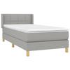 3130241 vidaXL Lit à sommier tapissier avec matelas Gris clair 90x200 cm Tissu