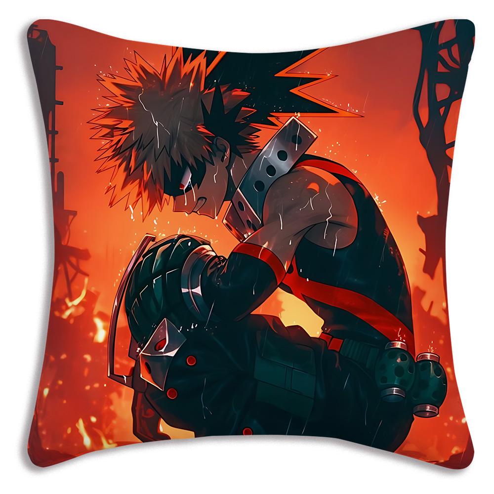Anime My h-Hero Academias Pillow Covers Cartoon Sofa Decorative Home Double-sided Printing Short Plush Cute Cushion Cover