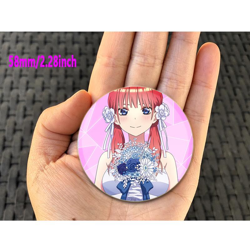32/44/58mm The Quintessential Quintuplets Pin Broche feito à mão para roupas Desenho animado Cosplay Emblema Mochila Decoração Jóias Presente infantil