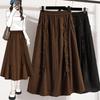 DIMANAF 2026 Herbst Winter Große Größen Lange Röcke Damen Elastischer Bund Oversize Elegante Dame Lockere Röcke A-Linie