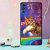 Cat in Space Phone Case For Samsung Galaxy S24 Ultra S20 S21 S22 S23 S25 Ultra S9 S10 Plus S24 FE Cover